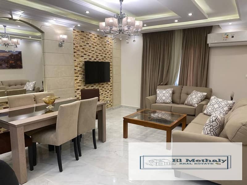 90-meter apartment for rent, furnished, in a great location in Al-Rehab City 0