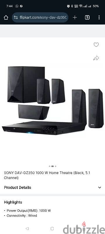 Sony Home theater DZ350.5x1 2