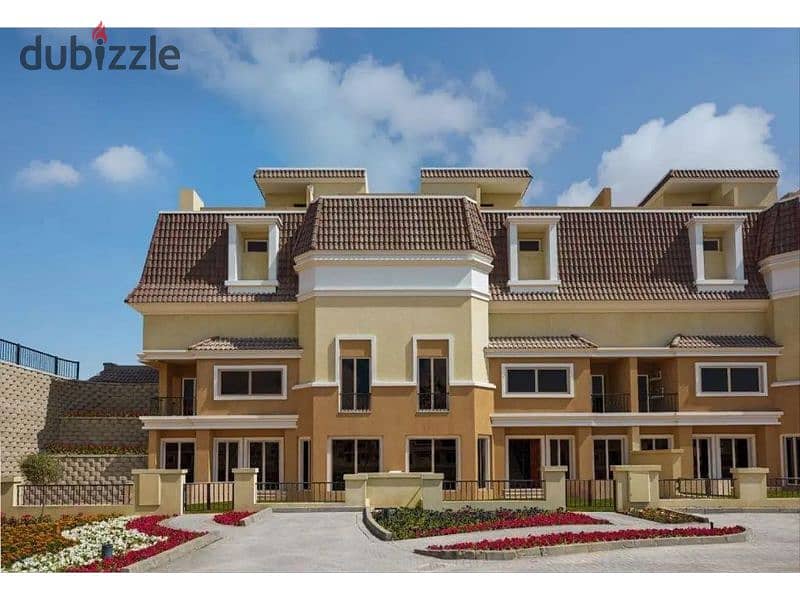 Villa for sale, immediate delivery, garden view, at a price lower than the market in Sarai, with a down payment and installments 0