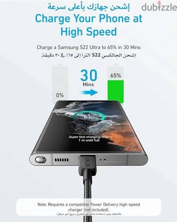 وصلة شاحن anker up to 100w 0