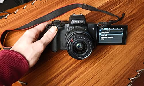 Canon m50ii with (15-45mm lens , Bag , 64gb Memory)