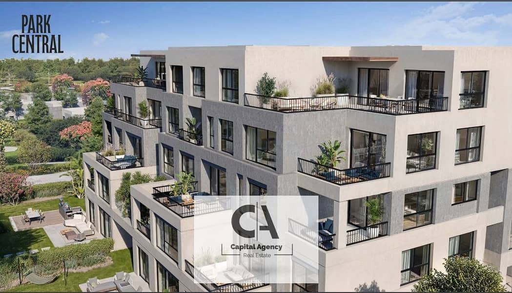 With only 5% down payment 2 bedroom apartment for sale in Park Central Compound Hassan Allam | Cash discount 29% | View on the lagoon and landscape 0