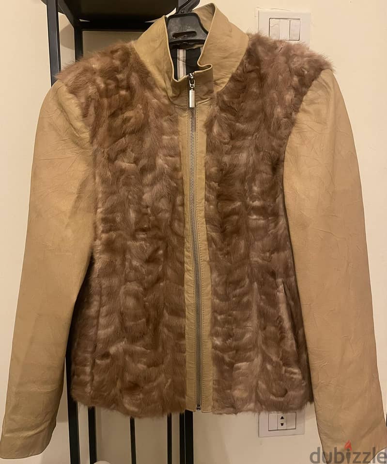 Natural Leather Mink Coat 0