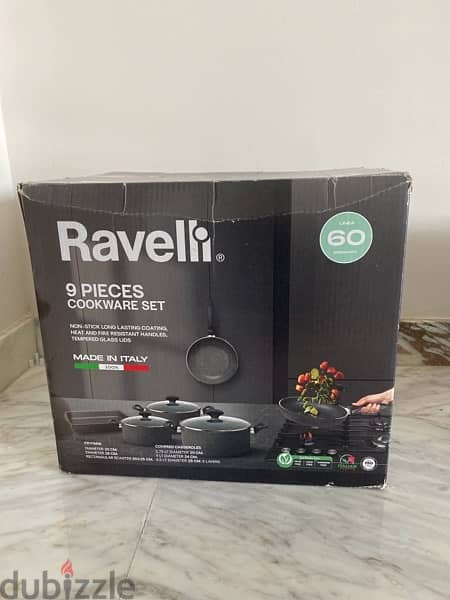 Ravelli Granite 9 pieces طقم حلل جرانيت ايطالي 2