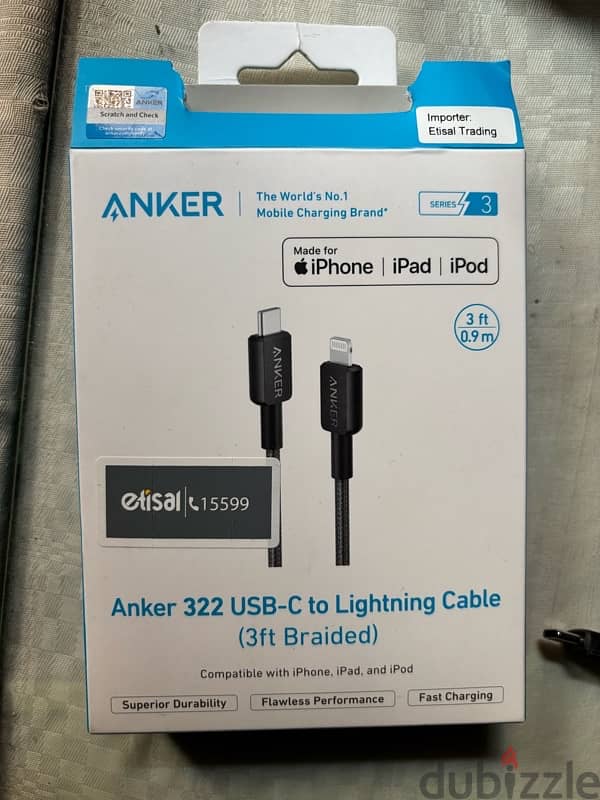 Cable Anker series 3 fast charger type c 0