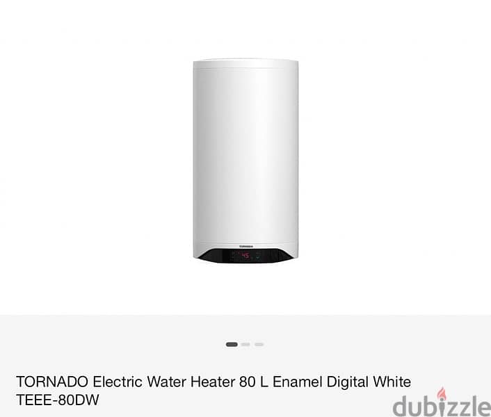 Tornado electric water heater 80L digital meter white 0