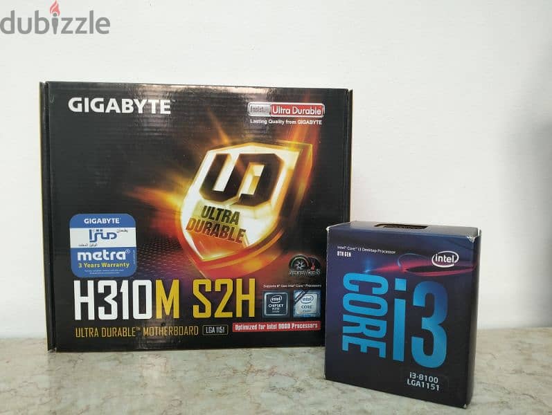 intel core i3 8100 جيل ثامن + gigabyte h310 s2h+ fan باندل جيل ثامن 0