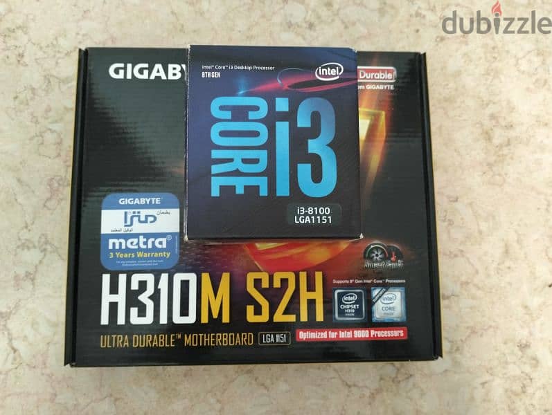 intel core i3 8100 جيل ثامن + gigabyte h310 s2h+ fan باندل جيل ثامن 2