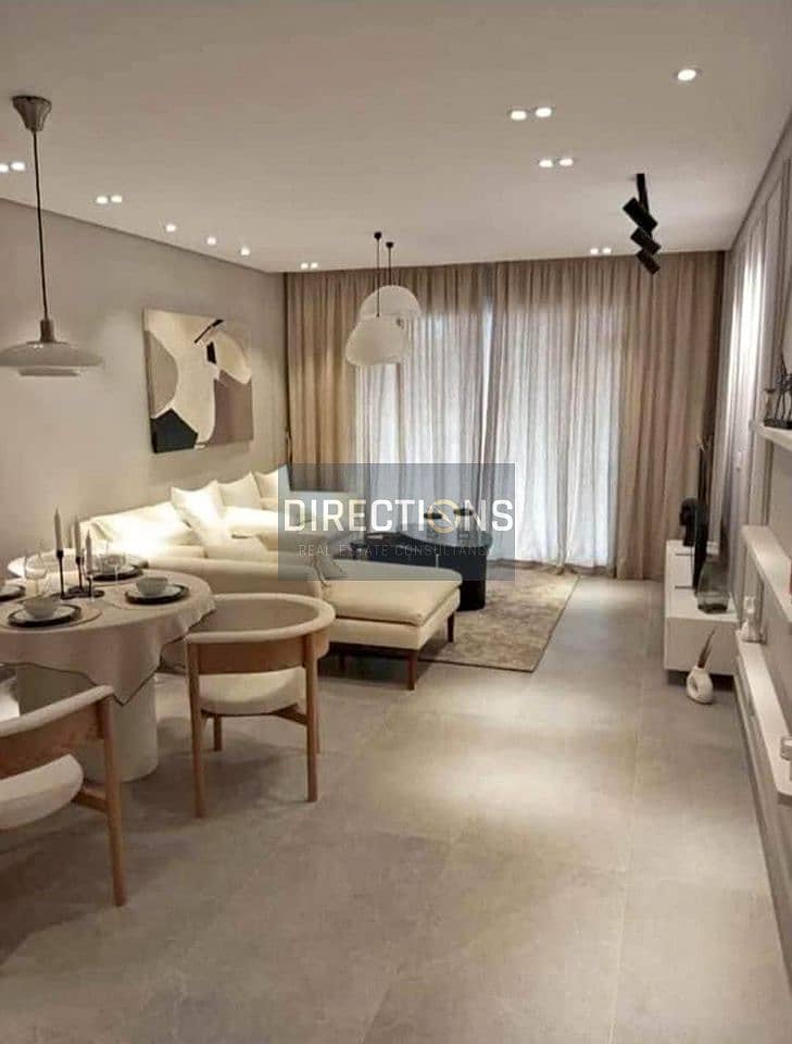 Apartment for sale in a prime location in the heart of Sheikh Zayed in Village West Compound, finished with air conditioning, next to Hyper One 0