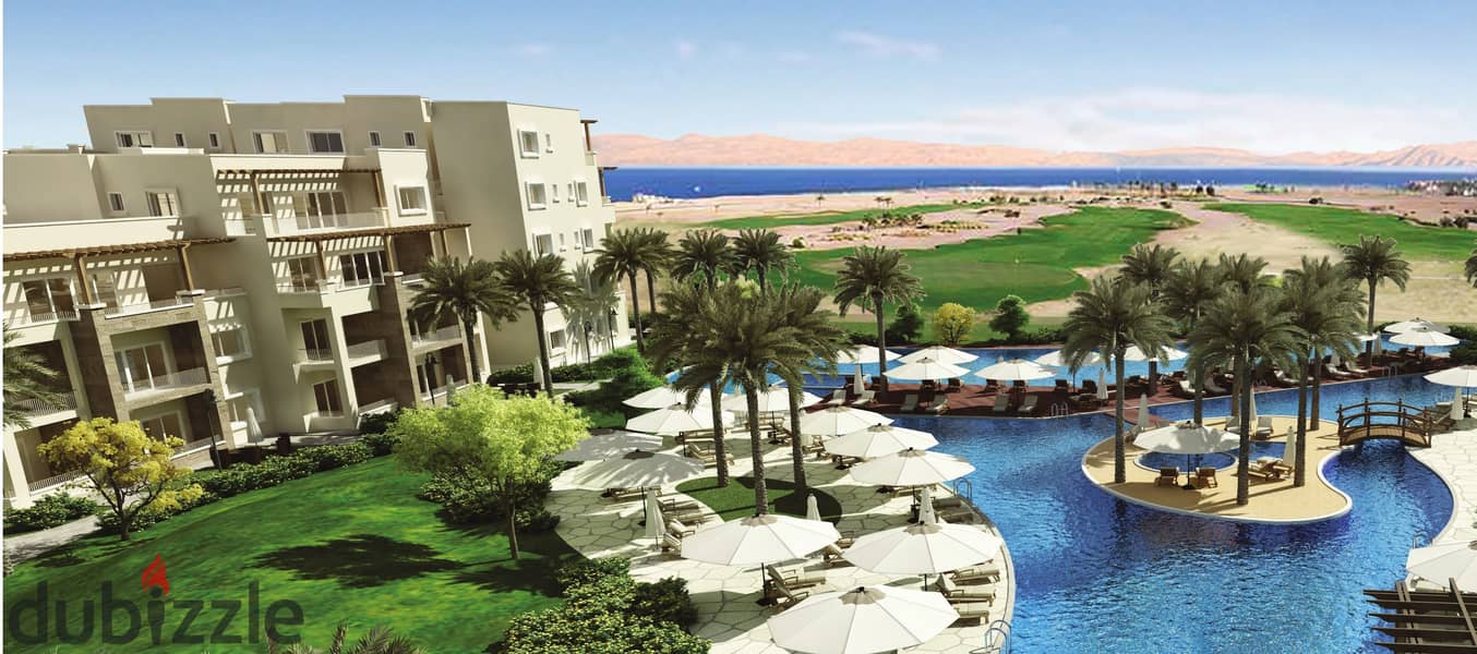 Luxury finishing chalet with sea and golf view with installments in Soma Bay Hurghada 0