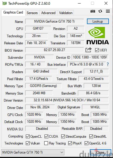 GRAPHIC CARD GTX 750 TI OC 2GB MAX SUN EDITION 3