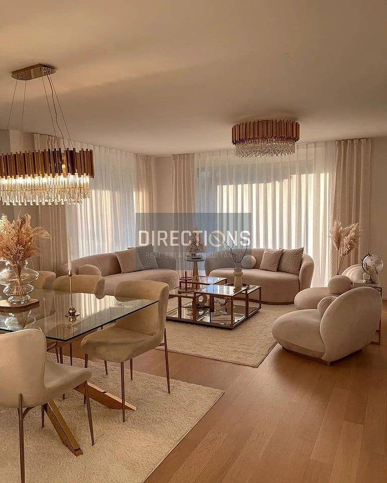 Studio 81m for sale with 50% cash discount at a bargain price in front of Cairo Airport in Golf View in | Taj City New Cairo | 0