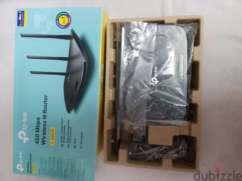 TP-Link TL-WR940N Router &Access Point 4 Port 3 Antenna 450Mbps 1