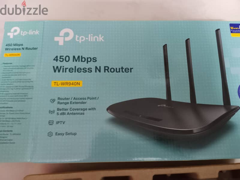 TP-Link TL-WR940N Router &Access Point 4 Port 3 Antenna 450Mbps 2