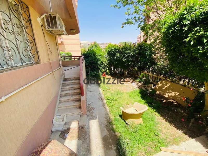 Apartment for sale, ground floor with garden, 119 sqm, with garden 60 sqm, Al-Rehab City, air conditioning and 2 heaters 0