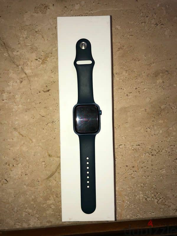 apple watch series 7 45mm blue aluminum case without any scratches 0