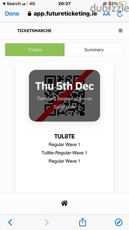 ticket tul8te regular 0