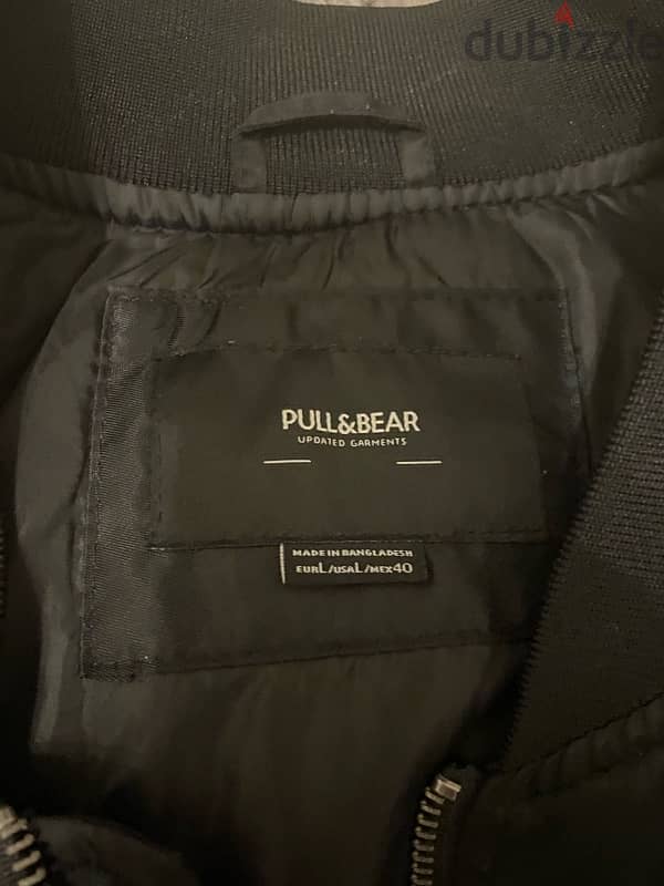 original Pull&Bear black bomber jacket size L 3