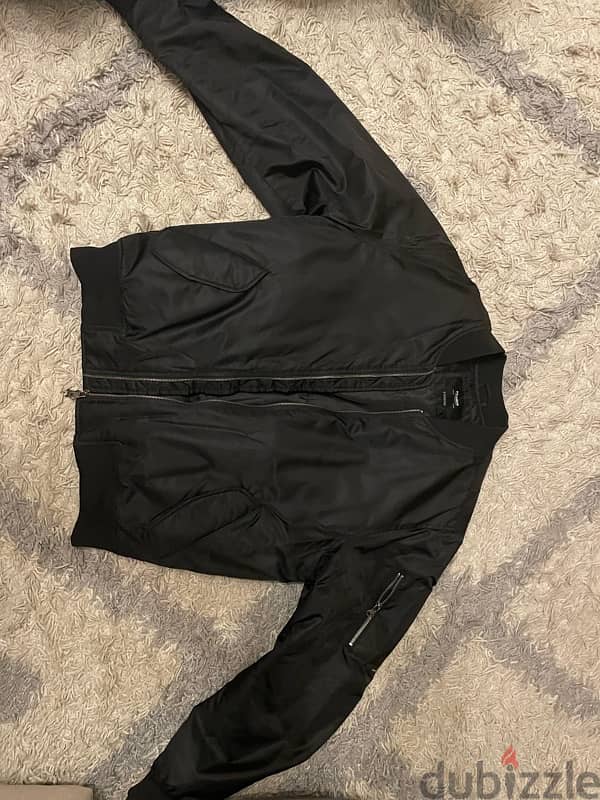 original Pull&Bear black bomber jacket size L 4