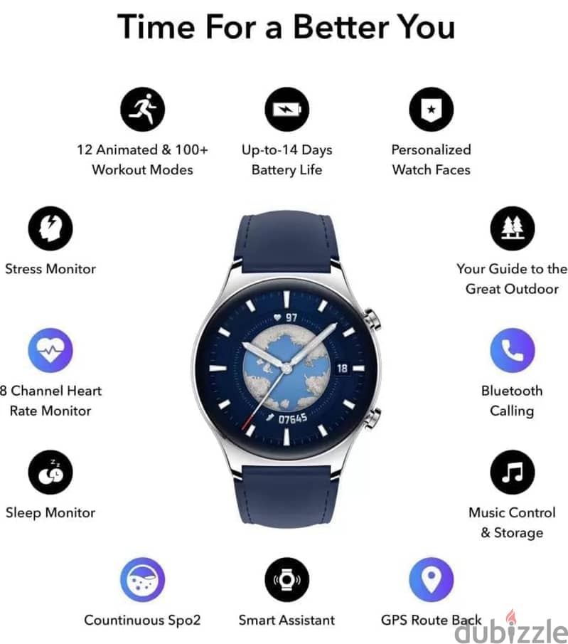 Honor Watch Gs3 46mm Ocean Blue Leather Edition 14