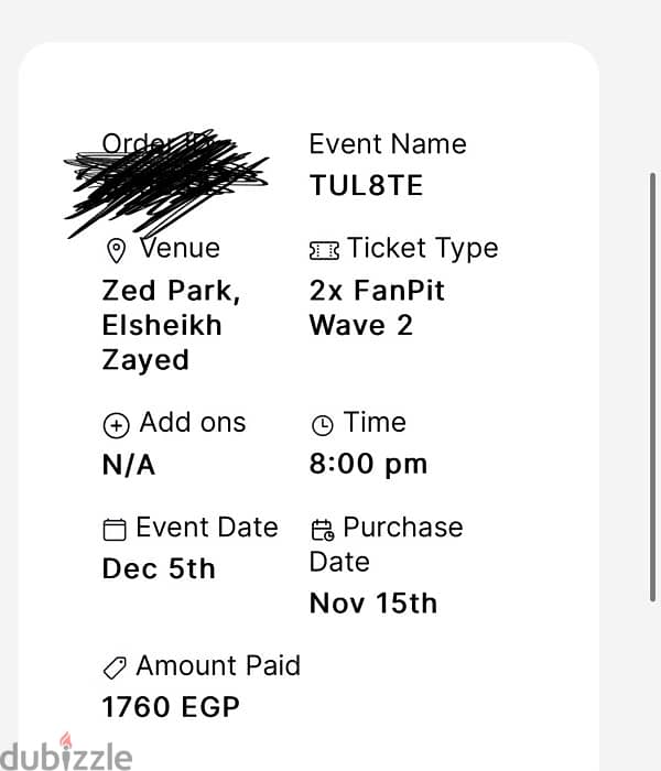 tul8te concert 5/12 2x tickets fanbit wave 2 تذكرتين حفلة توليت ٥/١٢ 0