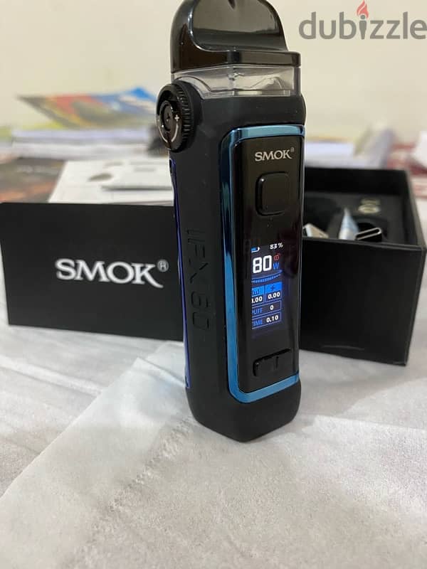 فيب smok ipx80 kit بشاشه دجيتال ٨٠ وات ، بحاله جيده جدا للبيع + العلبه 3