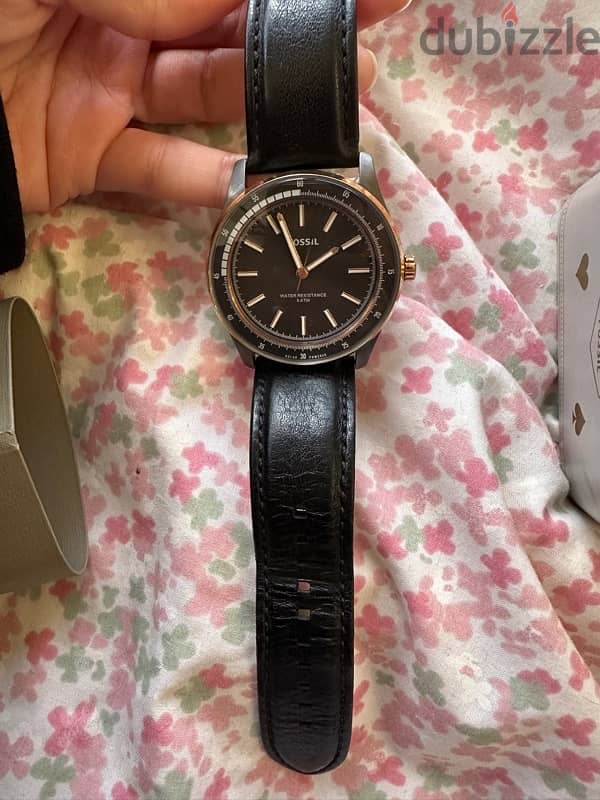 Fossil Sullivan Solar Smoke Gray Black Leather 5