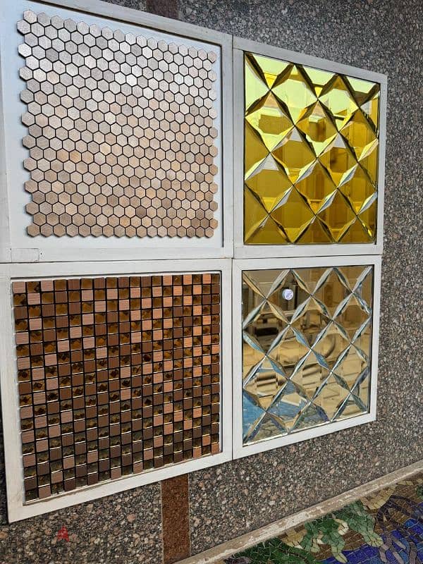 Crystal glass mosaic موزاييك كريستال مكس بنى الديكور 2