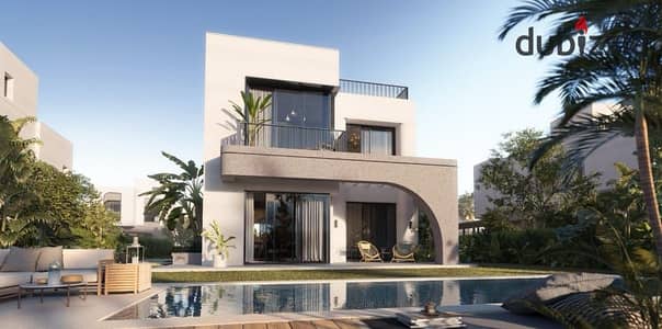 Independent villa in a prime location by the lagoon in O West by Samih Sawiris, Orascom, available for installment