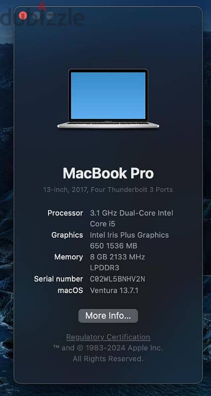 Mackbook pro 2017 1