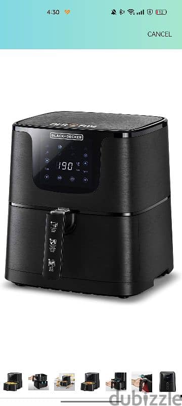 Black & Decker Digital Air Fryer, 5.8L 6