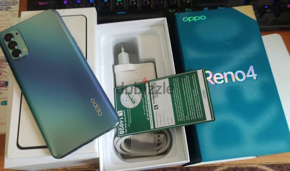 oppo reno 4 128 / 8+5 اوبو رينو 4 زيرو بلزقته بكل مشتملاته حاله نادره 5