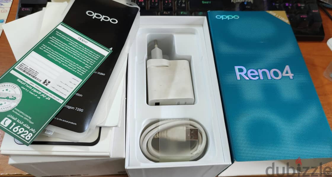 oppo reno 4 128 / 8+5 اوبو رينو 4 زيرو بلزقته بكل مشتملاته حاله نادره 7