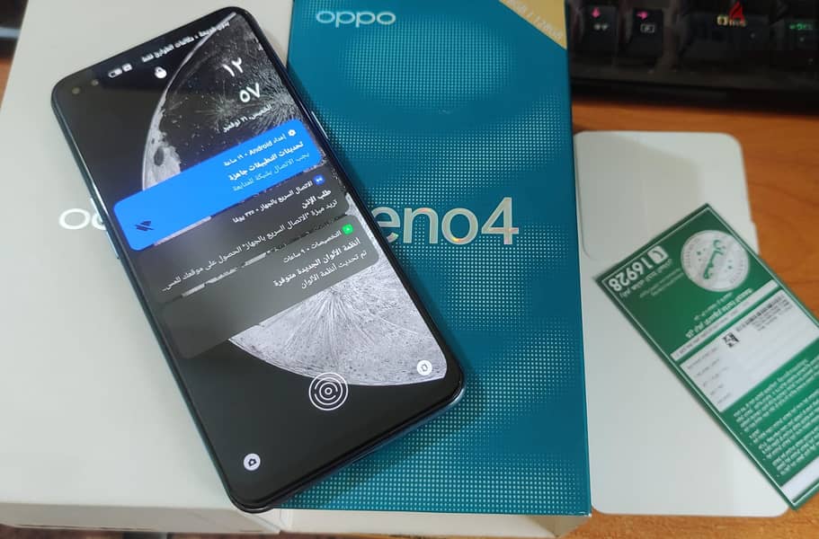 oppo reno 4 128 / 8+5 اوبو رينو 4 زيرو بلزقته بكل مشتملاته حاله نادره 8