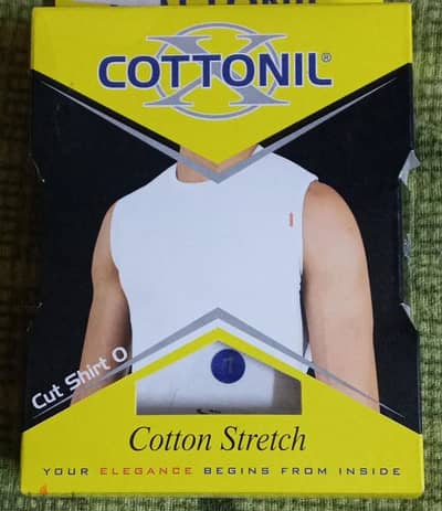 4 فانلات كت Cottonil رقبة دائرية موديل (0) بسعر مميز لعدم الحاجة