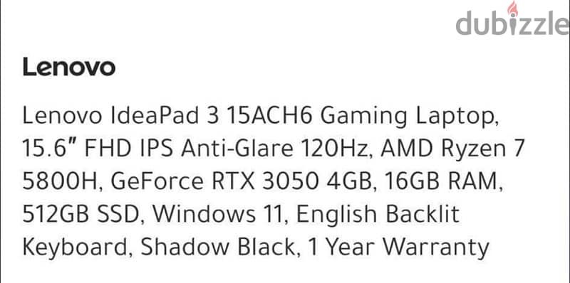 IdeaPad Gaming 3 15ACH6 6