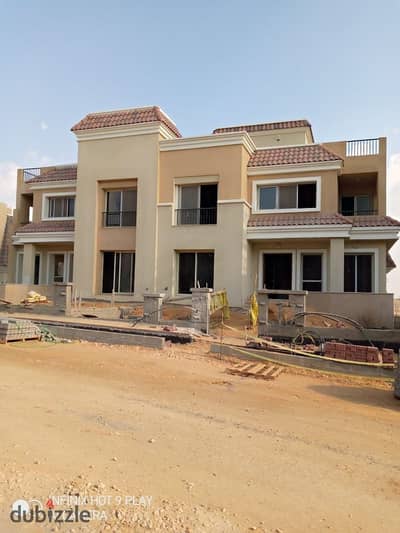 Villa area 239 m for sale in Sarai Compound in front of Madinaty, with installments over 8 years