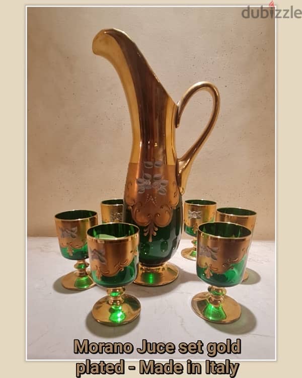 Bohemian morano glass and gold italian sets 3