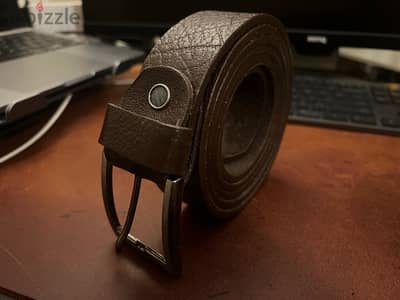 dark brown genuine leather belt - حزام طبيهى بنى غامق