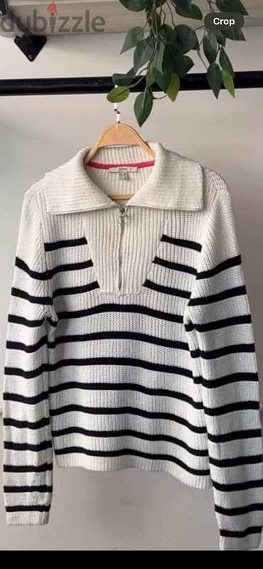 ESPRIT striped sweater with half zip regular fit