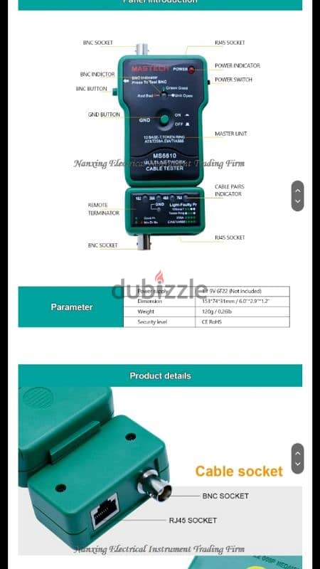 Network Cable Tester MASTECH MS6810. 2