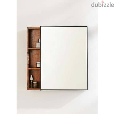 Wall mirror with internal shelves