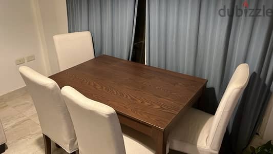 Wood Dining Table 4 Seats ترابيزه سفره بتتفرد ب ٤ كراسى