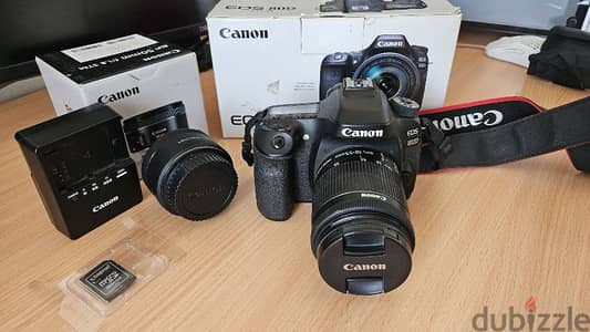 كاميرا كانون EOS 80D مع شنطة و استاند و ميموري Canon