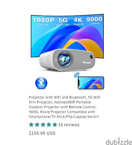 Pericat Projector X26 - (Native 1080P) 6