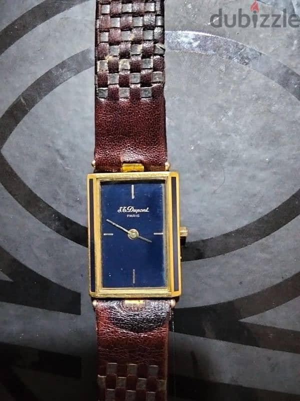 S. T Dupont tank blue laqare chine watch . . ساعه ديبو موديل تانك 2