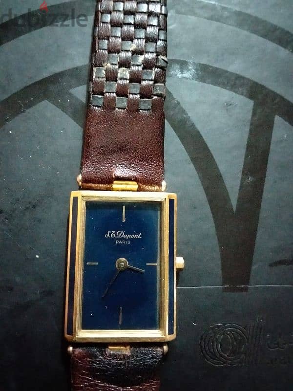 S. T Dupont tank blue laqare chine watch . . ساعه ديبو موديل تانك 6