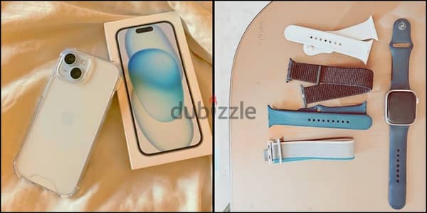 IPhone 15 128G Blue Color + Apple Watch series 7