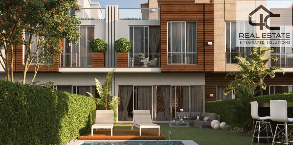 Townhouse middle 225m for Sale prime location view landscape under market price in Azzar2 Compound 0