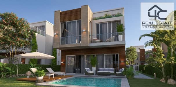 With the lowest down payment and installments, own a 376 sqm twin house with a prime view in Azzar 2 Compound, Fifth Settlement